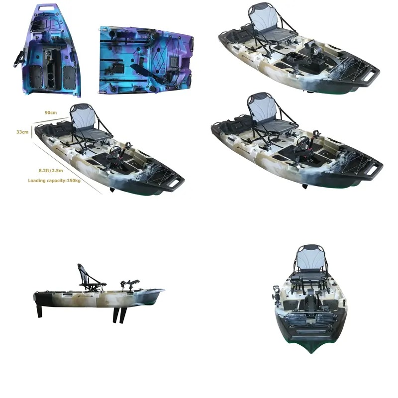 Fishing Boat Seat - เรือคายัคแบบโมดูลาร์ 8 ฟุต พร้อมใบพัดขับเคลื่อนด้วยเท้าสำหรับ 1 คน