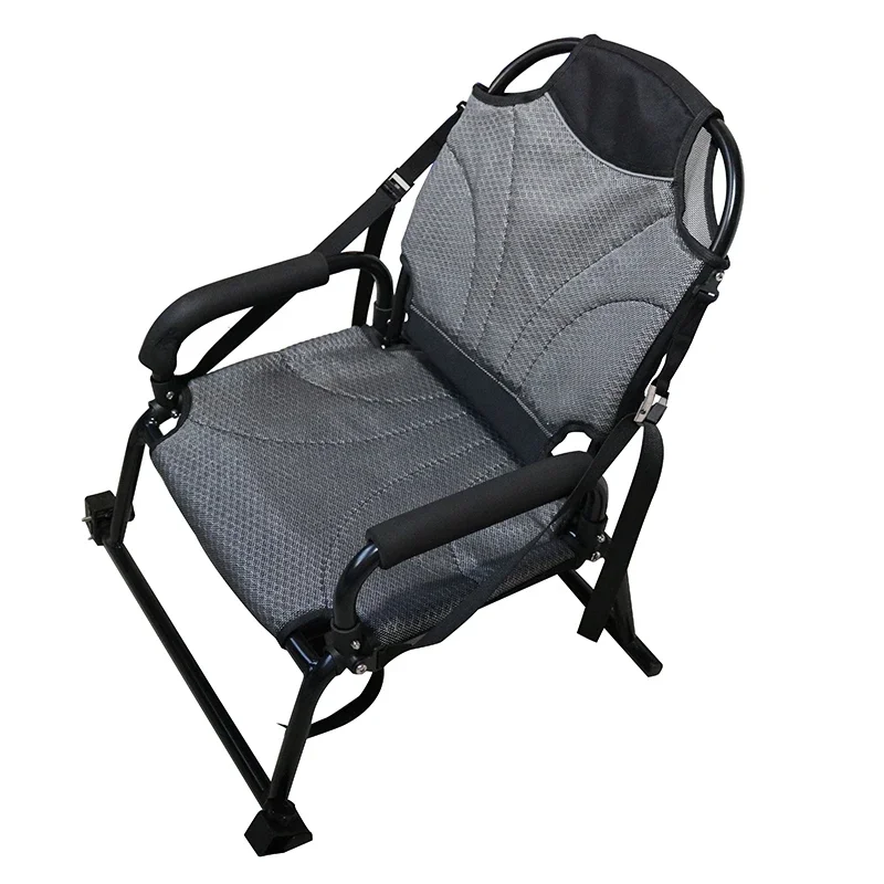 Fishing Boat Seat - เก้าอี้ตกปลาแบบตาข่ายระบายอากาศพร้อมที่วางแขน น้ำหนักเบา 3.2 กก. ทำจากอะลูมิเนียม พับเก็บได้