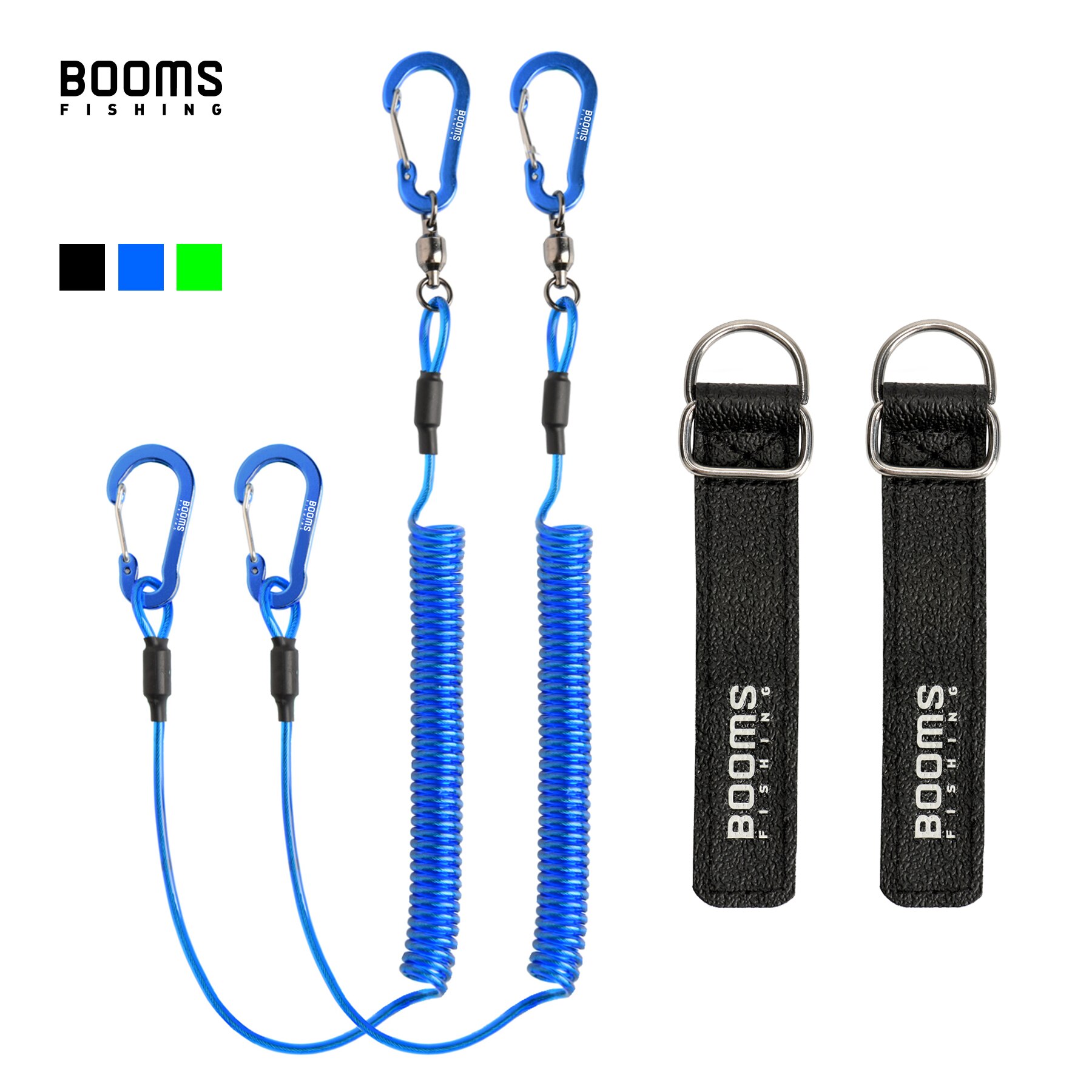 Fishing Boat Oar - Booms T02RB1ตกปลาสายคล้อง4ชิ้น/เซ็ต, สายคล้องสำหรับพายเรือคายัคยาว2เมตรทนทาน