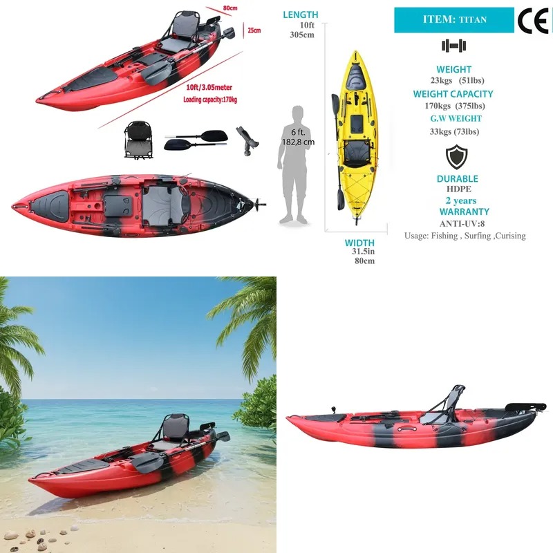 เรือคายัคแบบนั่งเดี่ยวขนาด 10  - Fishing Boat Seat บทวิจารณ์และราคา